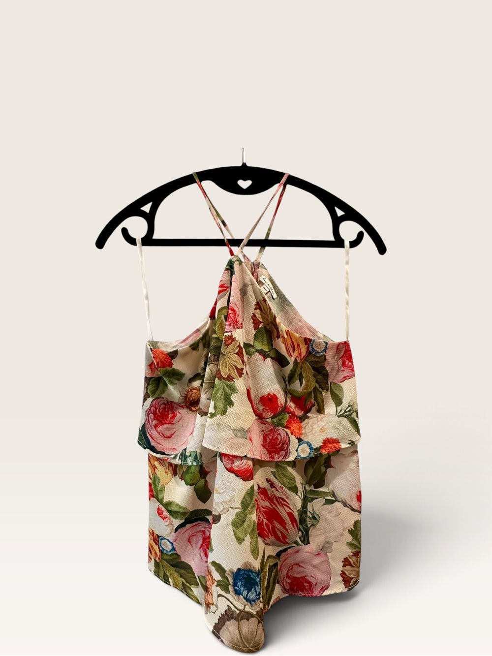 Floral Tiered Ruffle Camisole Size M